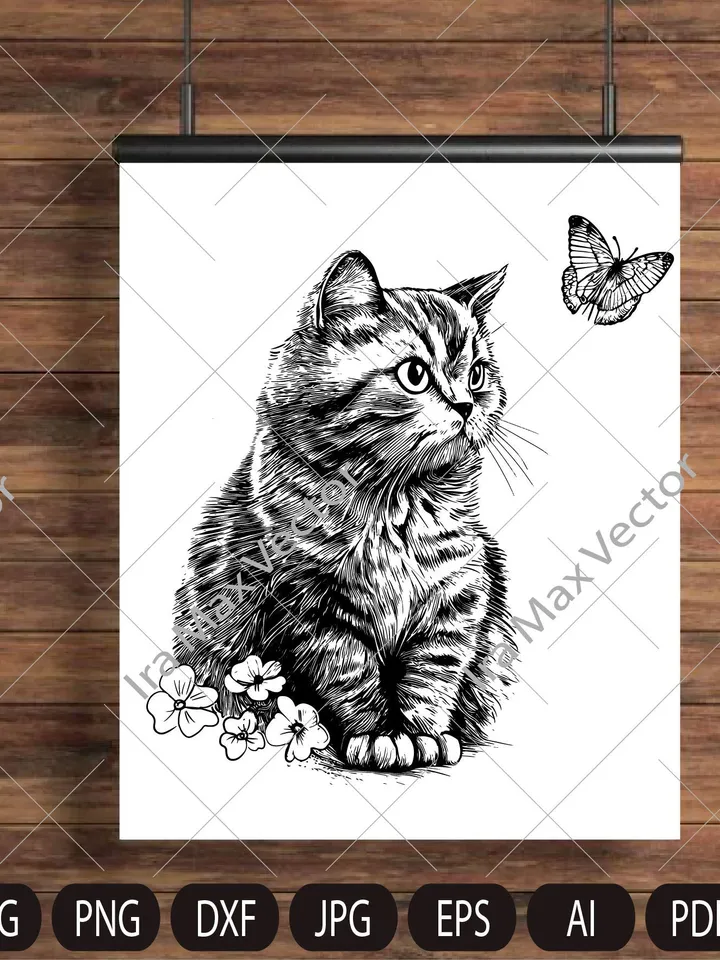 Cat baby Svg, cute kitten svg, kitten sitting in flowers, cat face svg, cat faces svg, face svg, cat svg bundle, cat image, kitten svg cut