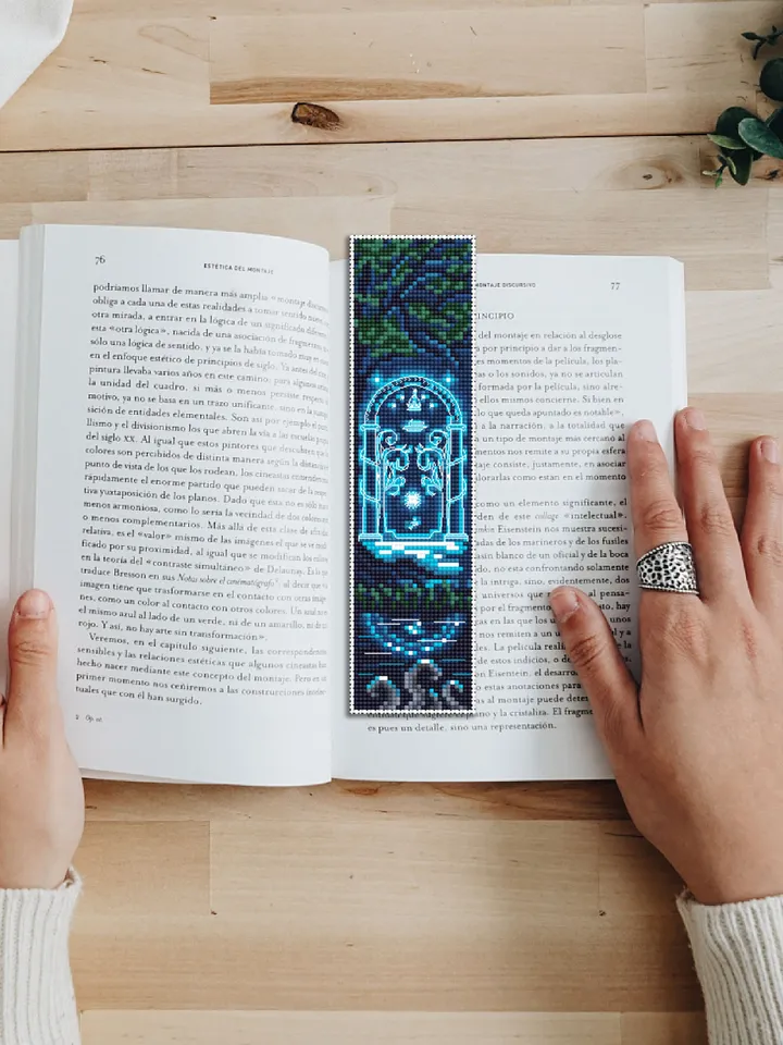 Fantasy bookmark cross stitch pattern download PDF Magic handmade bookmark digital, Wizarding world cross stitch, Fairy door embroidery #B88