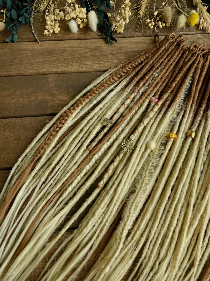 Honey brown to blonde ombre synthetic Se dreadlocks and braids, Ready to ship