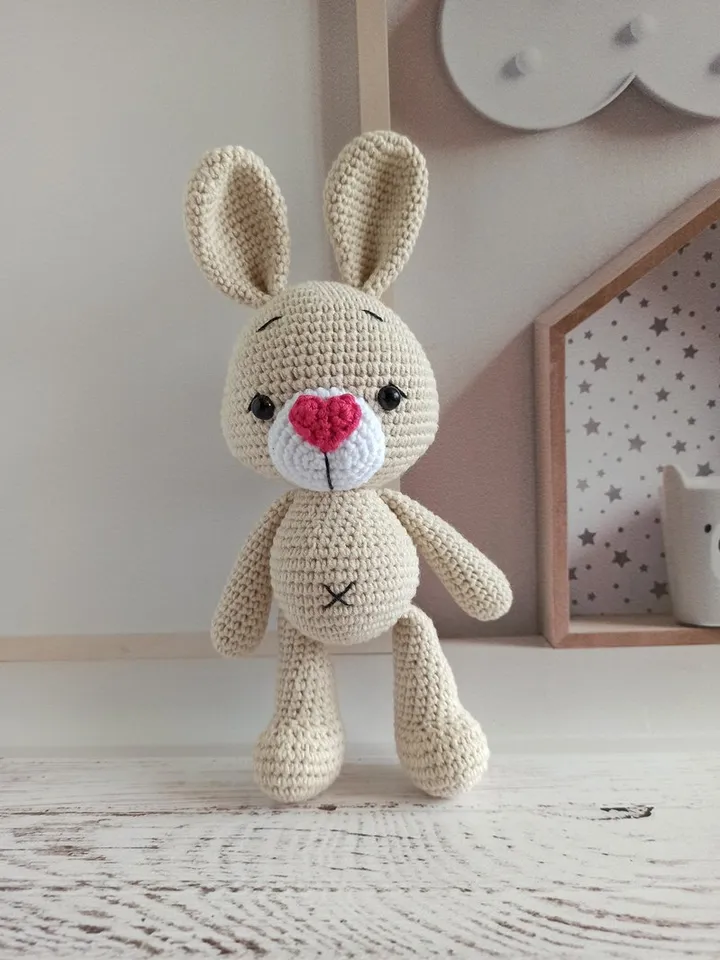 Hand woven bunny,stuffed toys animals, Christmas gift for kids, first toy,