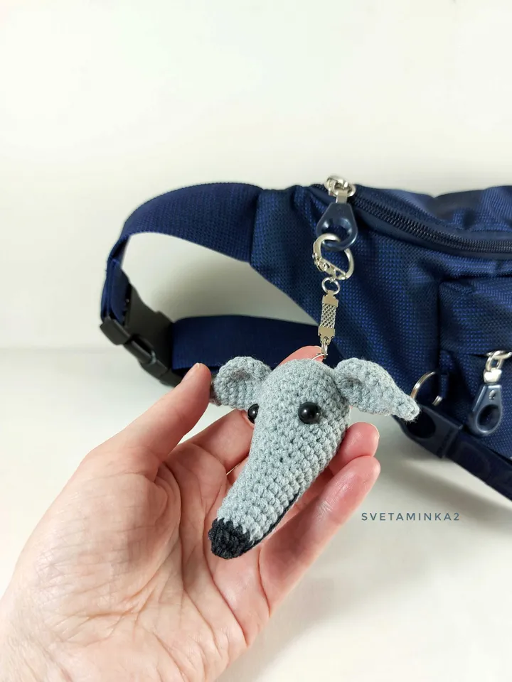 Crochet Keychain Pattern Amigurumi Dog Greyhound, Whippet, Galgo, Italian Greyhound, Sighthound, Lurcher. Digital Download. PDF.