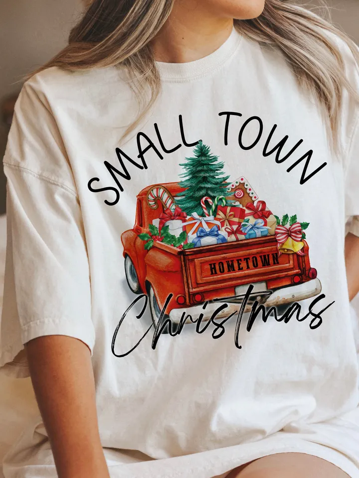 Small Town Christmas PNG-Hometown Christmas-Farm Fresh Christmas Trees png-Blue Truck-Christmas Truck png-Vintage-Christmas Tradition