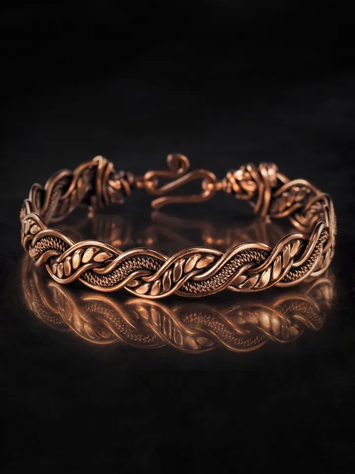 Wire wrapped copper bracelet for woman Antique style copper jewelry WireWrapArt