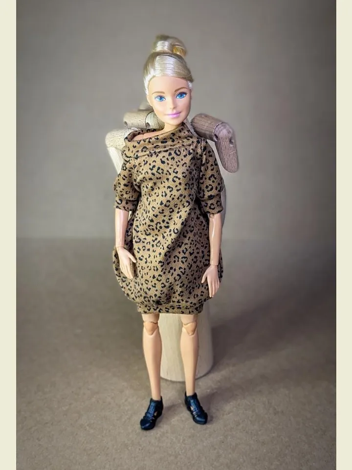 Handmade leopard printed boho dress for 1/6 scale fashion female dolls
