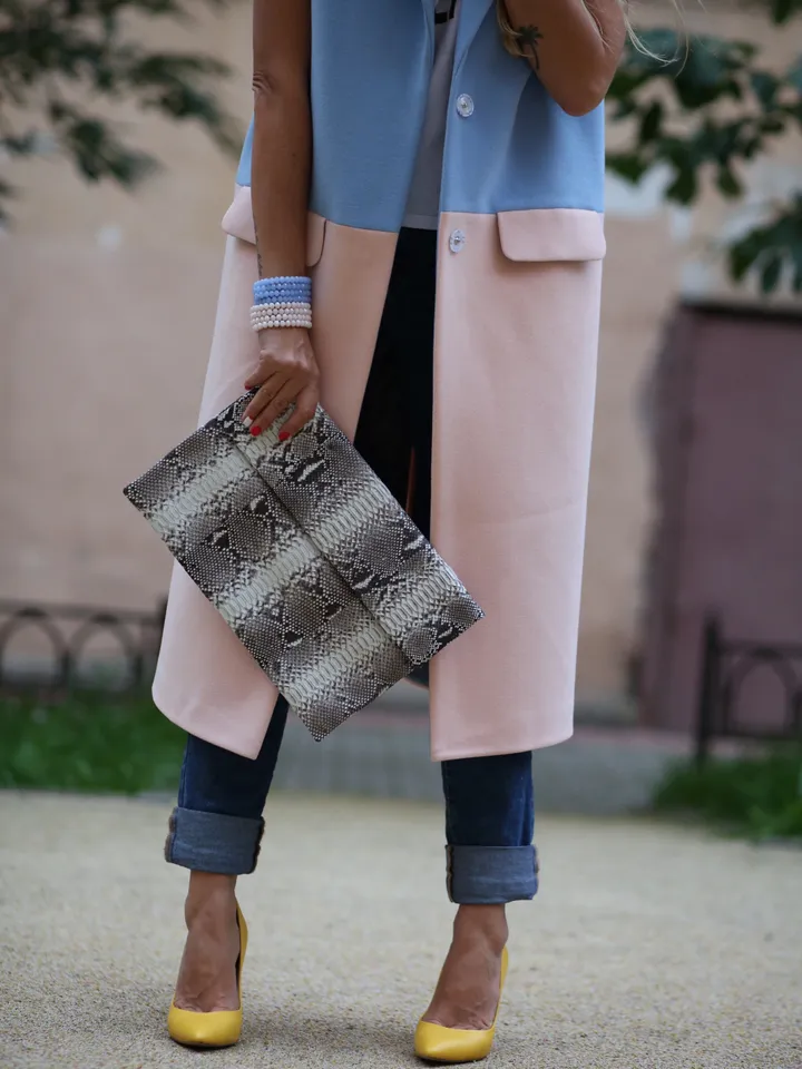 Genuine Python Skin Gray Envelope Clutch | Python Skin Bags |Exotic Leather Bags | Macbook air case | Leather Laptop Case | Folded Clutch