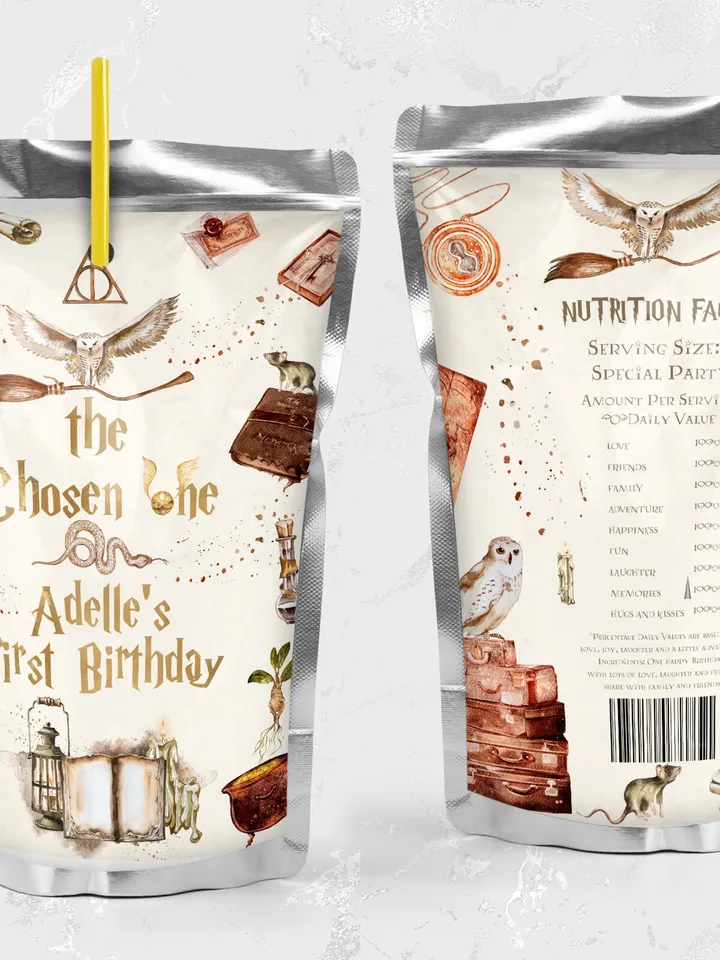 Wizard Juice Label Birthday Party; Magic School 1st Birthday; Editable Wizarding World Juice Label; Magical Party Decoration; Wms12
