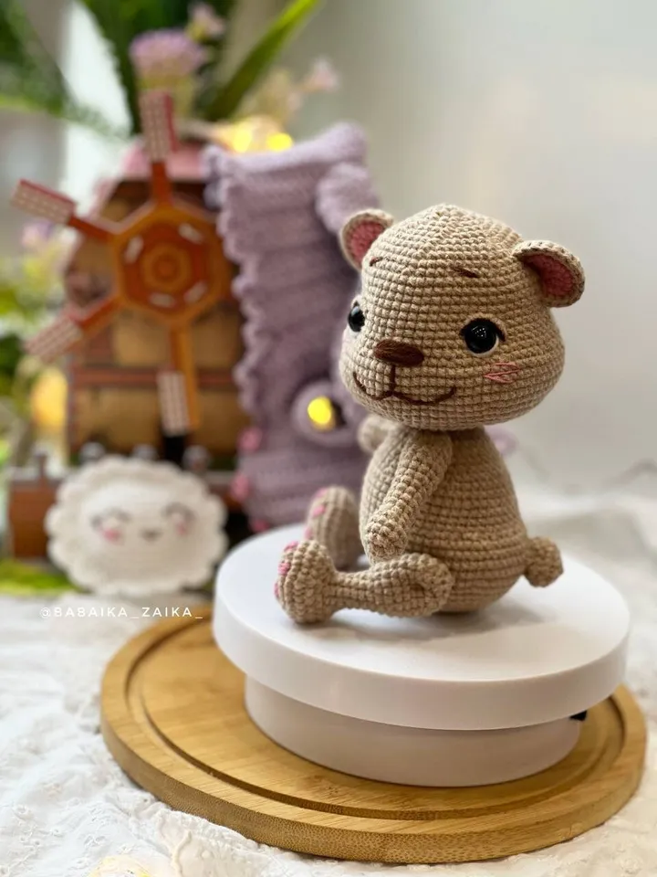 PDF Crochet Pattern Teddy Bear with a Cloud Pillow, Small Toy Pattern, Crochet Cloud, Animal Pattern, Amigurumi bear pattern Amigurumi cloud