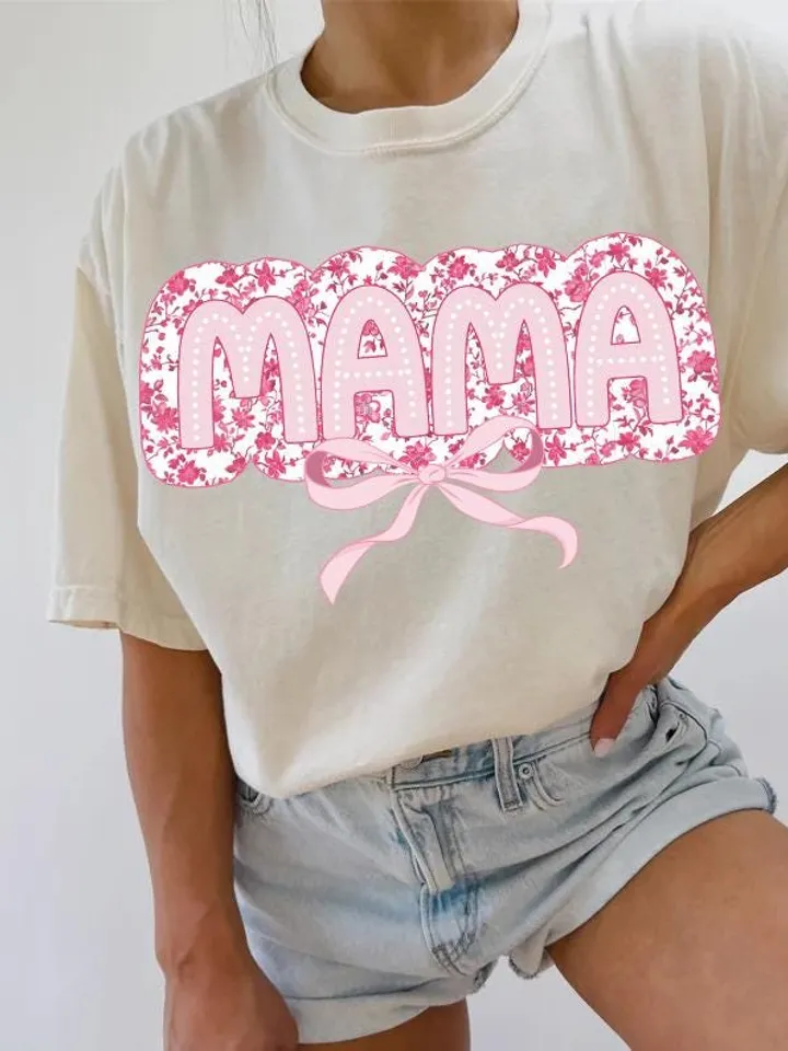 Mama Pink Chinoiserie Coquette PNG, Mama Coquette Bow Png, Retro Mama png, Pink Mama Png, Mama Shirt Png, Mama Varsity Sublimation Design