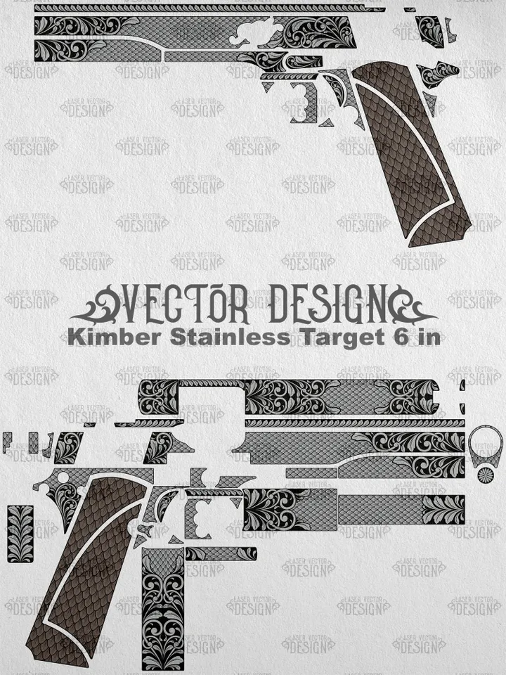 VECTOR DESIGN Kimber Stainless Target 6 in Scrolls and scale