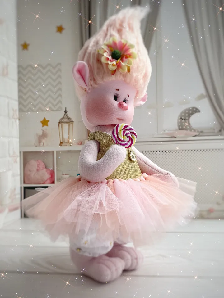 Rag doll pattern. DIY doll tutorial. Troll doll.