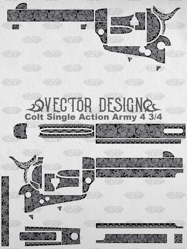 VECTOR DESIGN Colt Single Action Army 4 3/4 Scrollwork