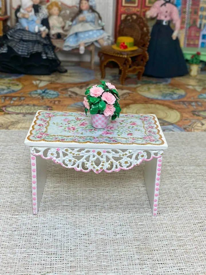 Flower in a flowerpot. miniature dollhouse. 1:12. Plant for a doll. Flowers for a doll.