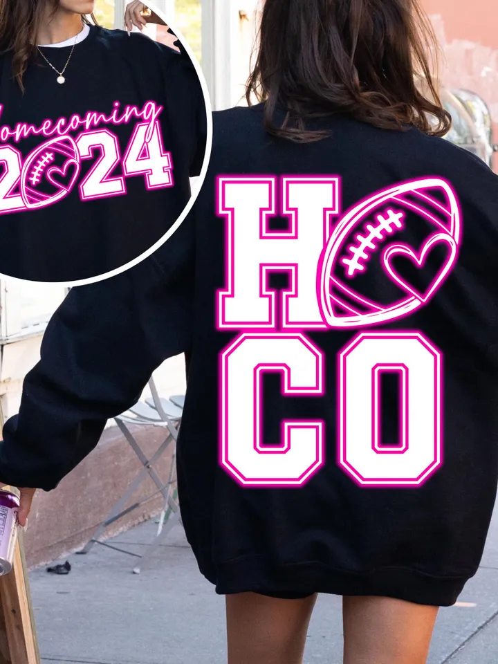 Pink Neon Hoco 2024 Png Homecoming 2024 png Homecoming football Png Hoco Png Homecoming Football High School Png Homecoming shirt Png