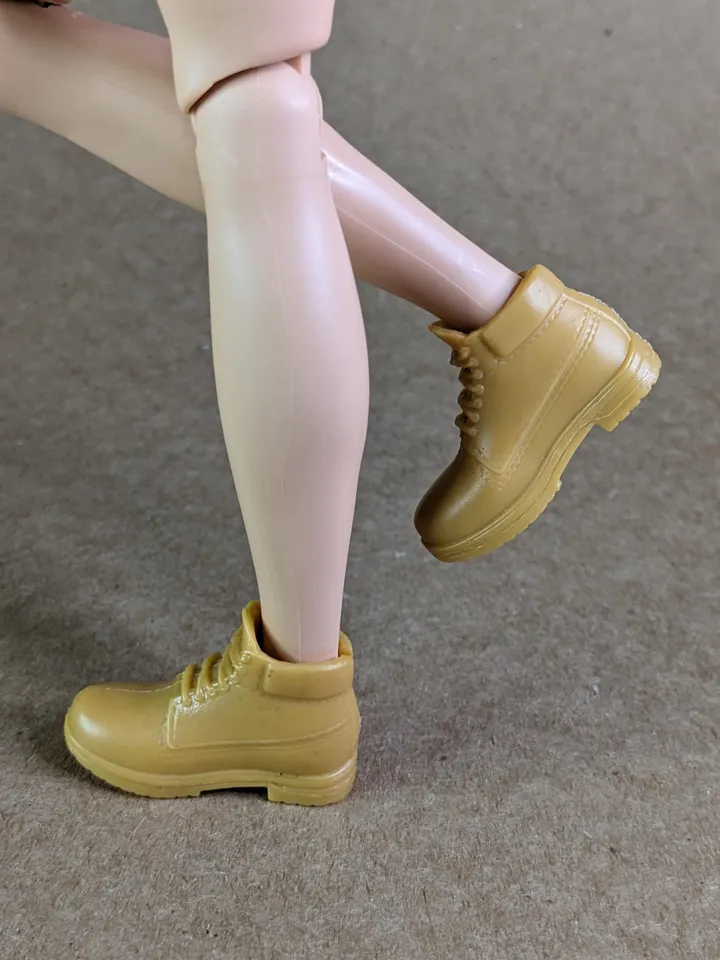 Classic mustard hiking boots for 1/6 scale male dolls