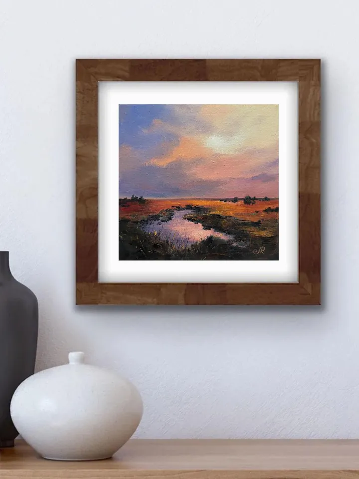 Sunset Oil Painting Original Art Sunset Landscape Painting