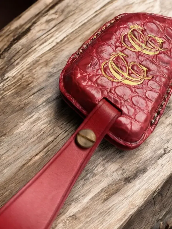 BMW handmade keyfob cover, crocodile skin