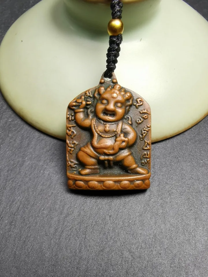 Gandhanra Vintage Tibetan Buddhism Statue Pendant,Vajrapani Amulet Badge,the Protector and Guide of Gautama Buddha,Made of Copper