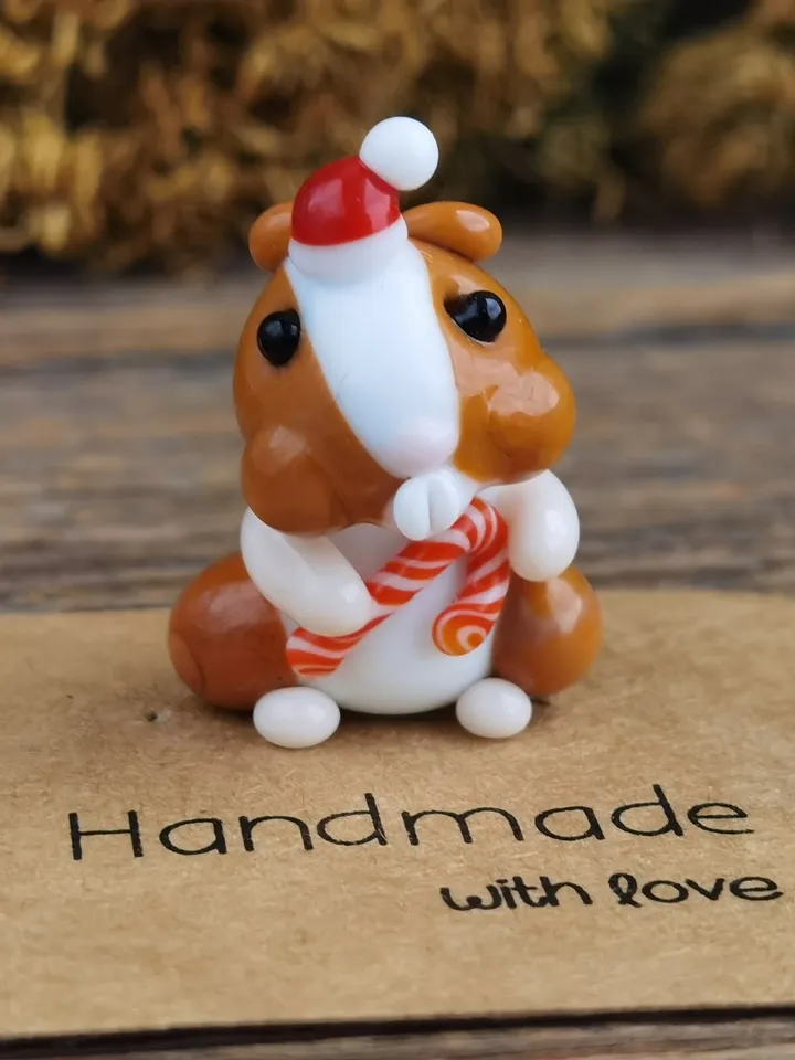 Hamster figurine Rat gifts Pet mouse Hamster toy Glass hamster art Guinea pig miniature Dollhouse miniature Miniature animals Blown glass