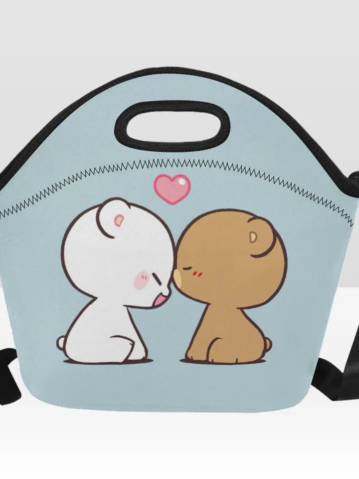 Milk and Mocha Bear Neoprene Lunch Bag, Lunch Box