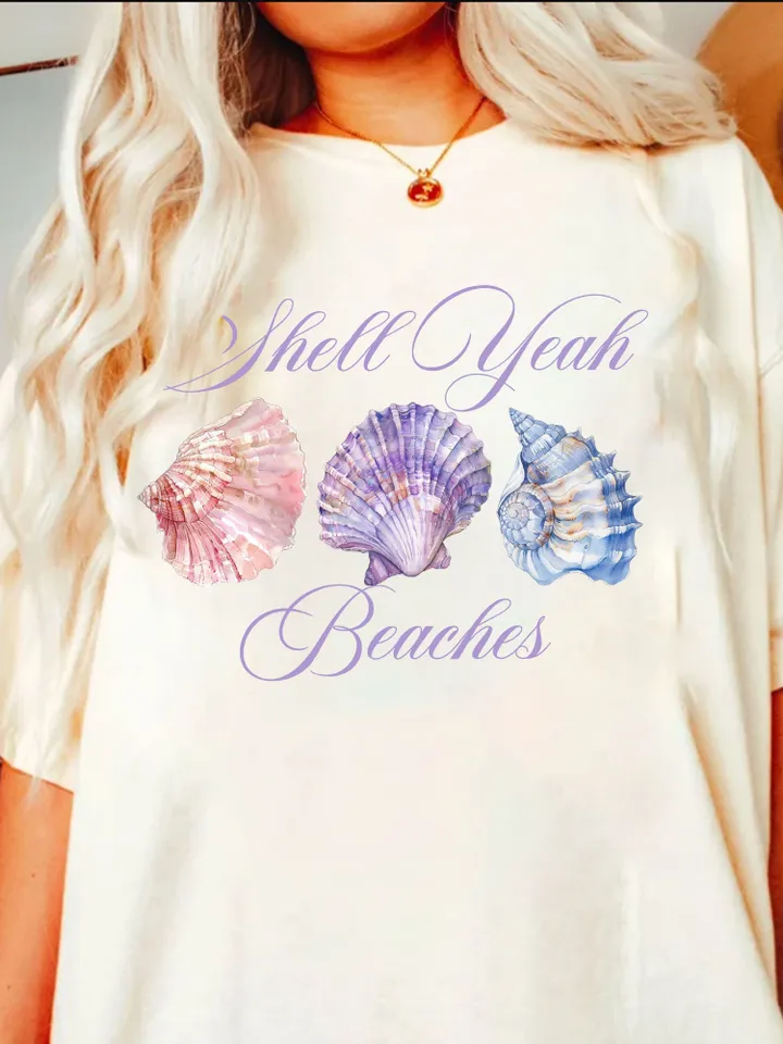 Shell Yeah PNG,Summer Beach Design, Sea Shell PNG, Coconut Girl Aesthetic, Trendy Mermaid Shirt, trendy Summer Png, Beach vibes png,