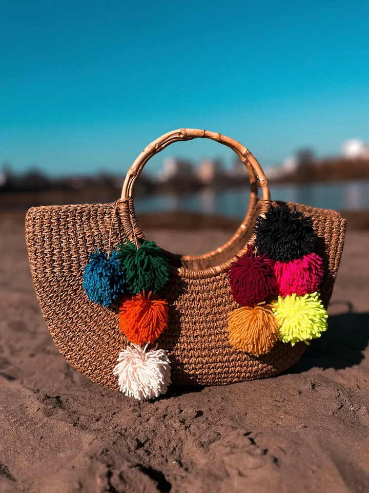 Raffia Shopper Bag, Eco-Friendly, shoulder tote, summer women handbag, boho hobo pouch, cottegecore, bucket, market handbag, wicker basket