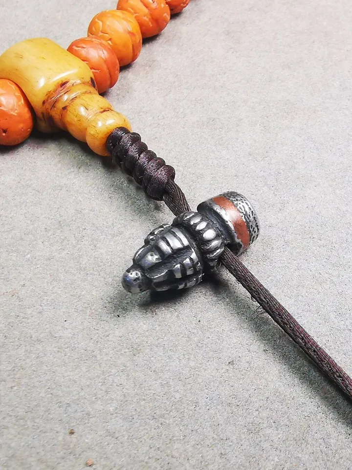 Gandhanra Handmade Tibetan Amulet,Stupa Pagoda Pendant Bead,Spacer Bead for Mala,Bag Hanging,Prayer Bead Accessories,0.6" × 0.3"