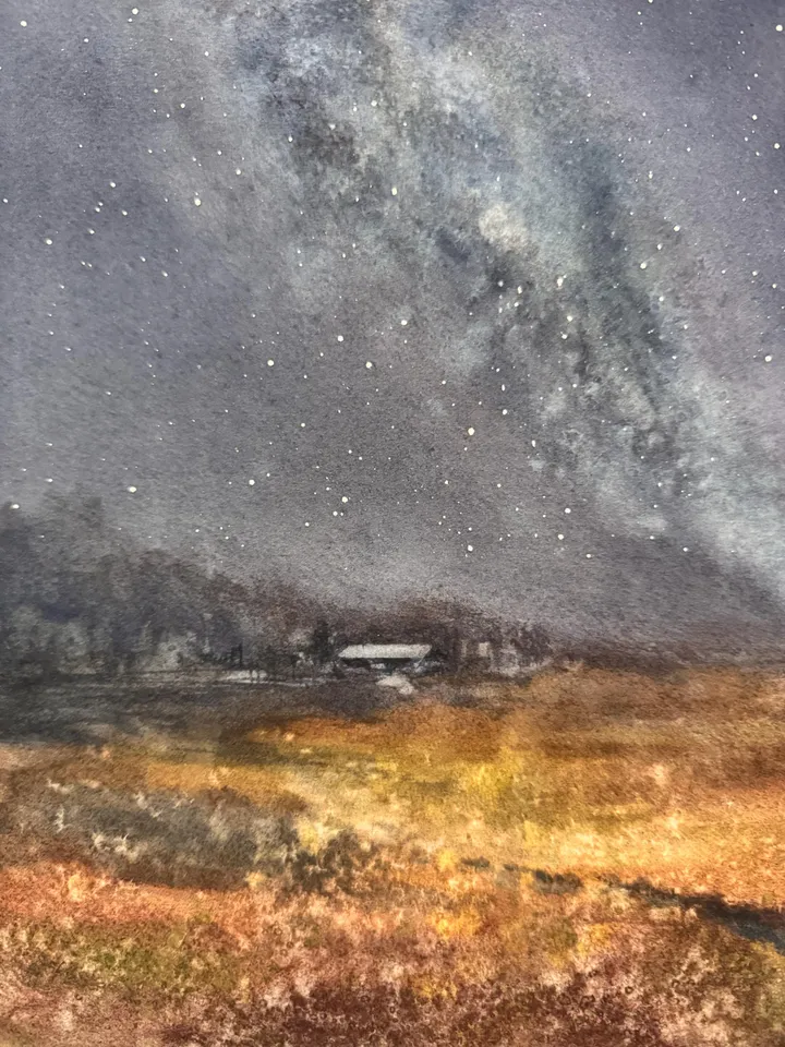 Milky Way Painting Space Original Painting Stars Wall Art Night Sky Art