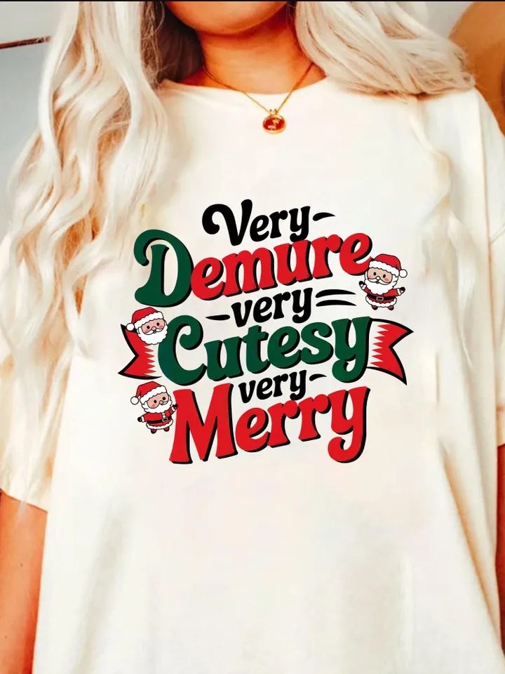 Very Demure Very Cutesy Very Merry Png PNG, Demure Merry Png PNG, Very Demure Christmas png PNG, Gift For Demure Girls Women, Demure Merry