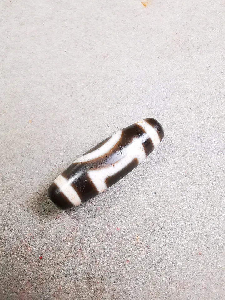 Gandhanra Antique Tibetan Dzi Bead(30 Years Old),Small Size Sky Earth Pattern,Protective Amulet Bead
