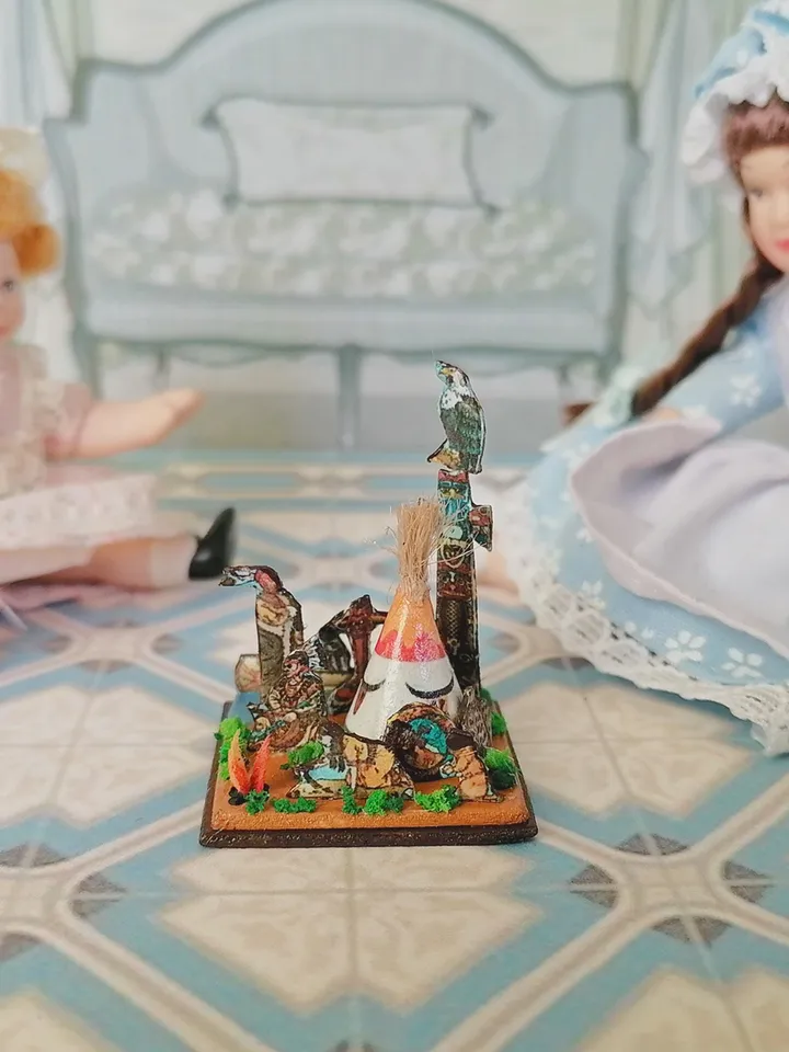 Indian village. Puppet miniature.1:12 scale.