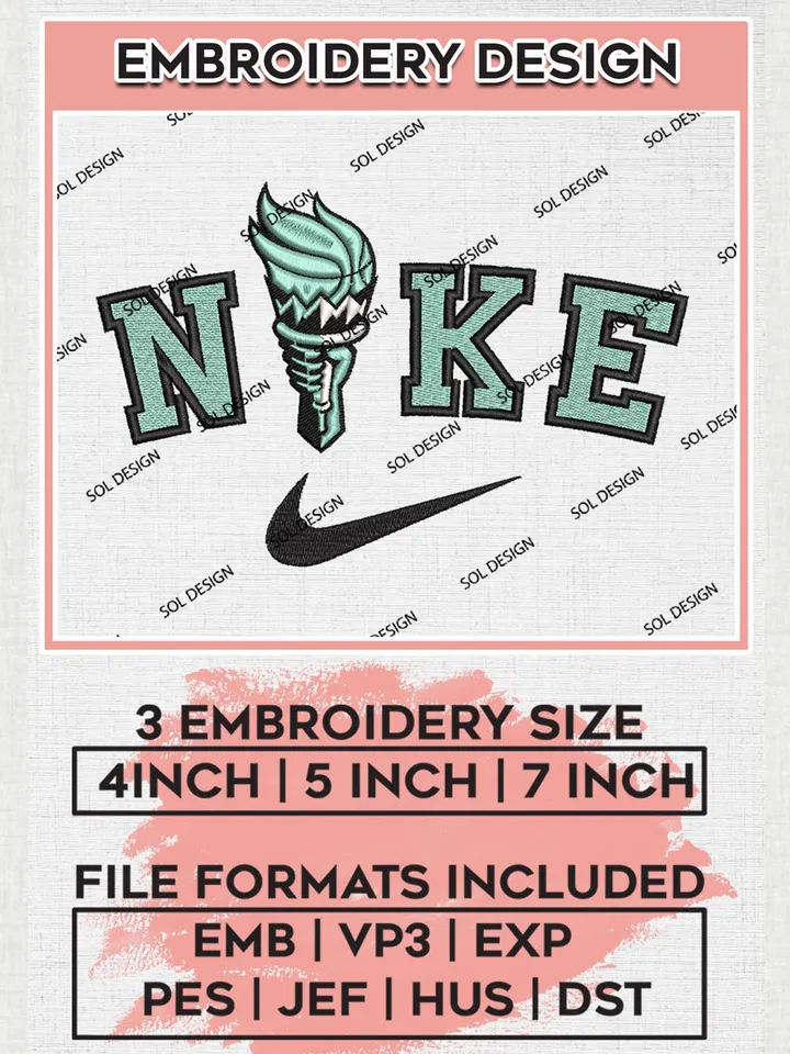 Nike New York Liberty Logo Embroidery Files, WNBA New York Team Embroidery Designs, Basketball Teams, 3 sizes, Machine embroidery designs, Digital Download