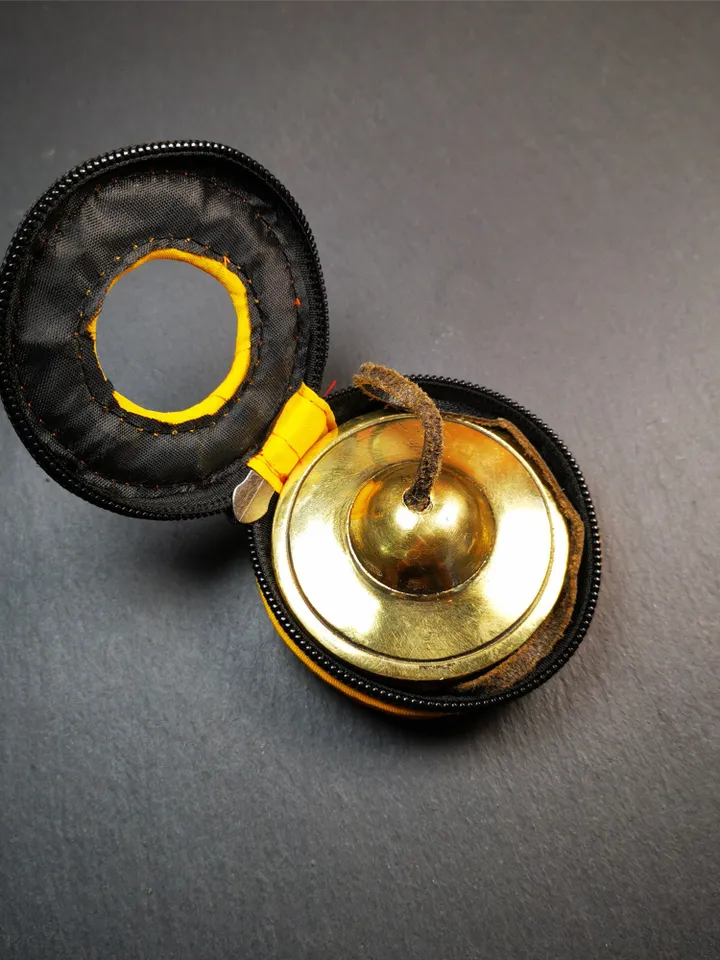 Gandhanra Customized Engrave Tibetan Cymbals, 6.5cm Tingsha Bell,Buddhism Ritual Implement,Handmade in Nepal,Shiny Color
