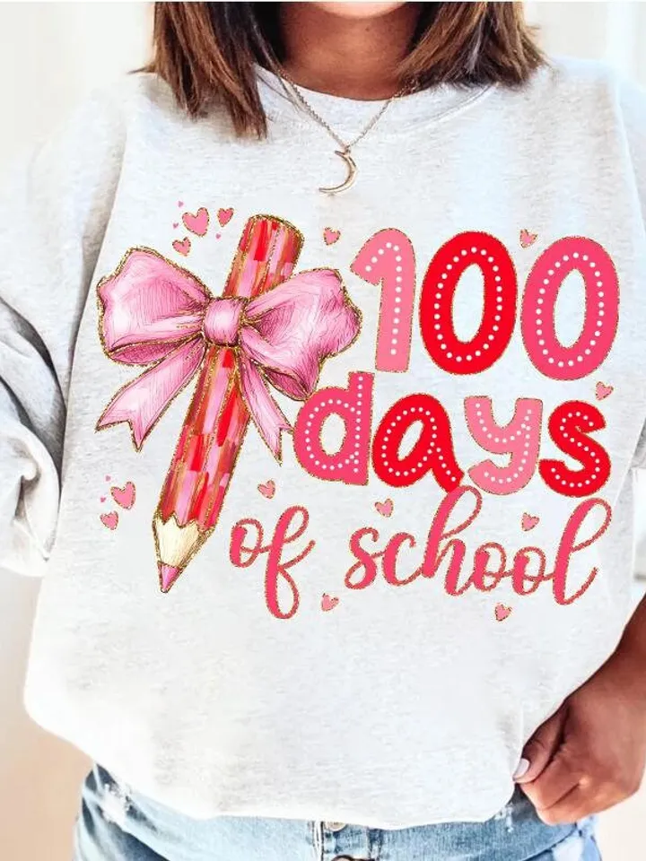 Happy 100 Days Of School Png, Coquette Bow 100 Days Png, Kids 100 Days Brighter Png, 100 Days Coquette Pencil, Teacher Png