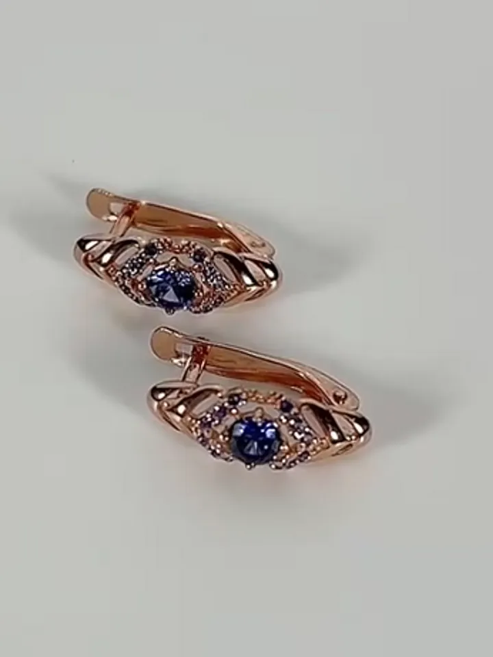 Earrings silver 925 with tanzanite