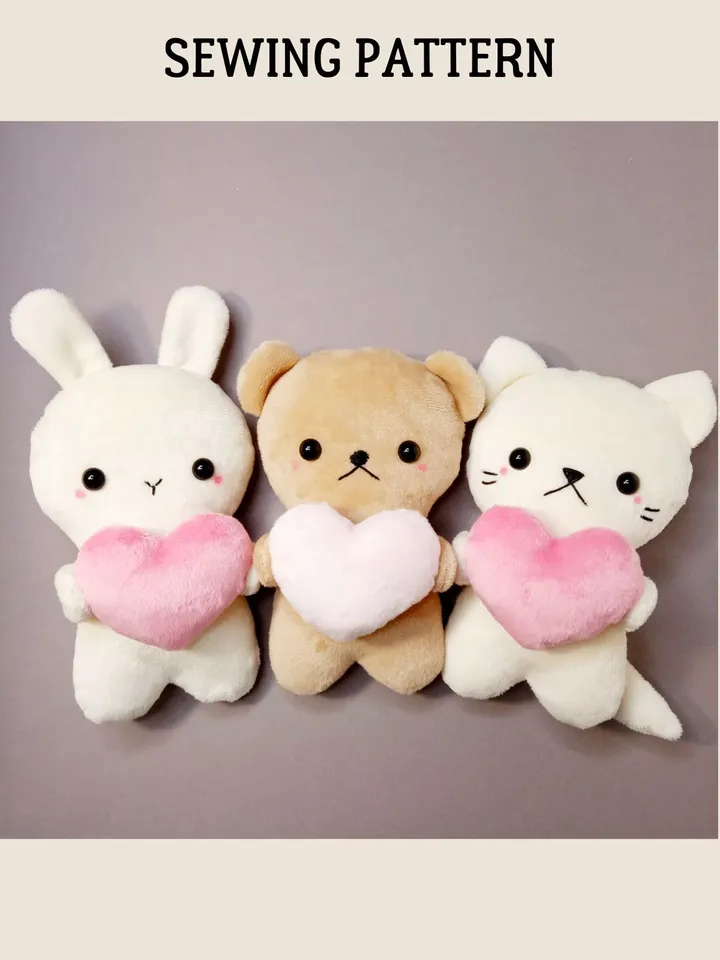 Plush Animals Sewing Pattern (2 sizes)