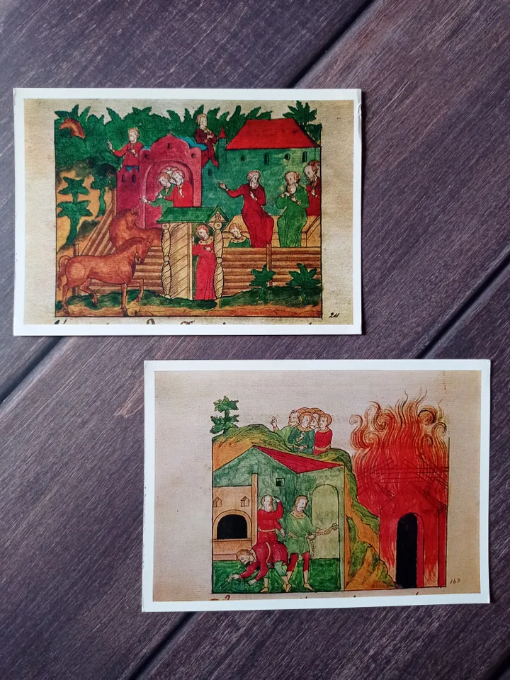 Postcards of the USSR ancient Russian book miniature