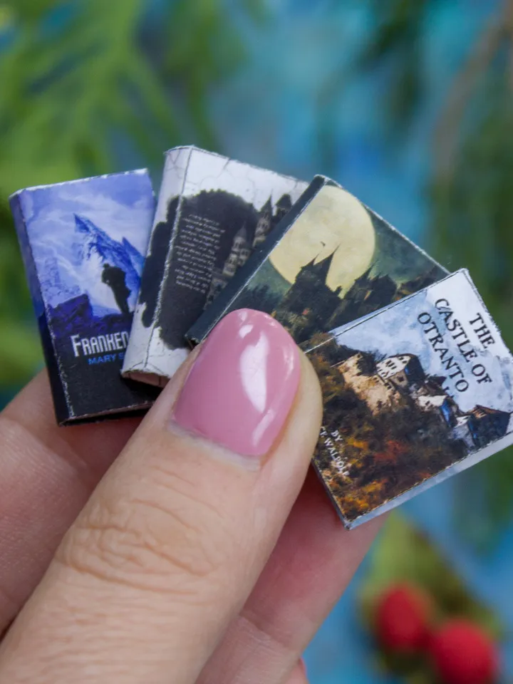 TEMPLATE Set of 4 miniature gothic books