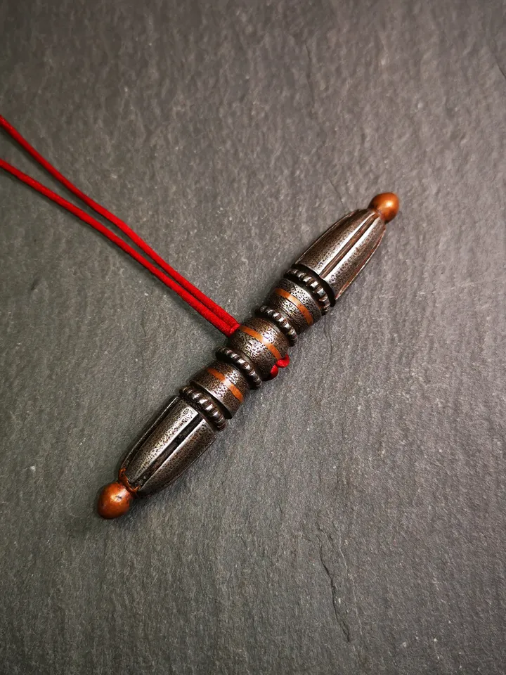 Gandhanra Vintage Tibetan Ritual Implement - Nine-Pronged Vajra Dorje - Made of Cold Iron - 30 Years