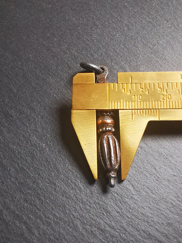 Gandhanra Tibetan Buddhist Amulet,Nine-pronged Dorje Vajra Pendant with Leather Chord,Made of Cold Iron,1.97&quot;