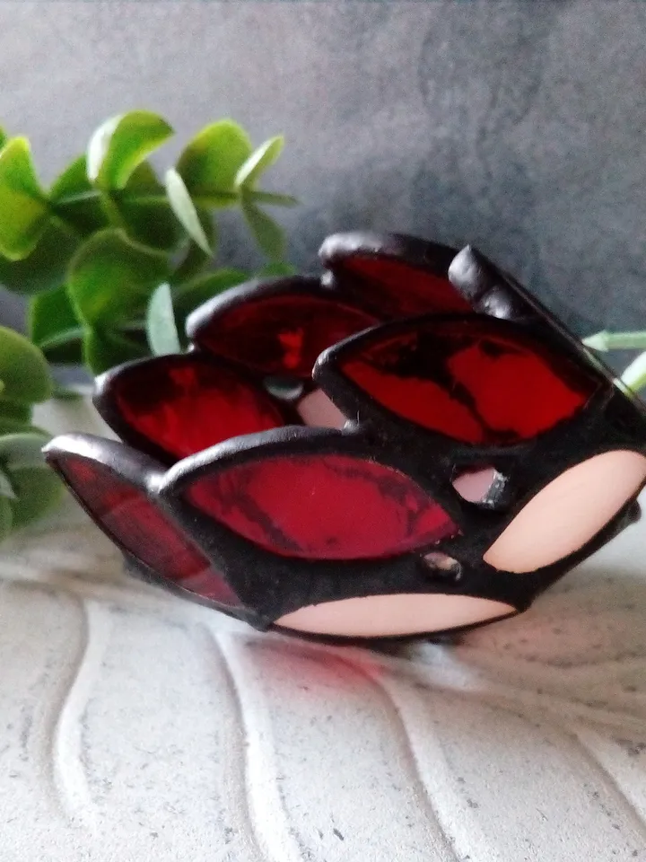Dragon egg ring holder - handmade stained glass, home decor