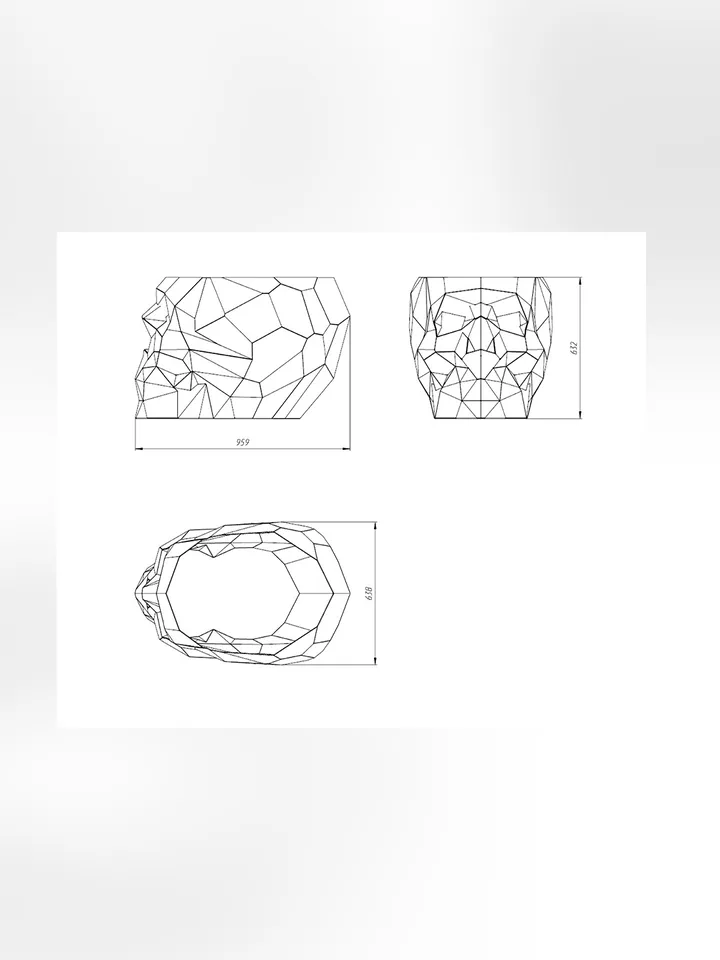 Welding Project Plans Drawings Skull Planter (DXF, PDF)