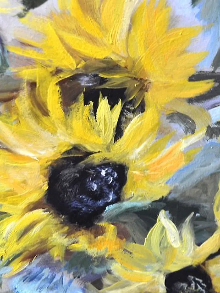 Sunflower Painting 向日葵绘画 Floral Original Oil Artwork Sunflower Art