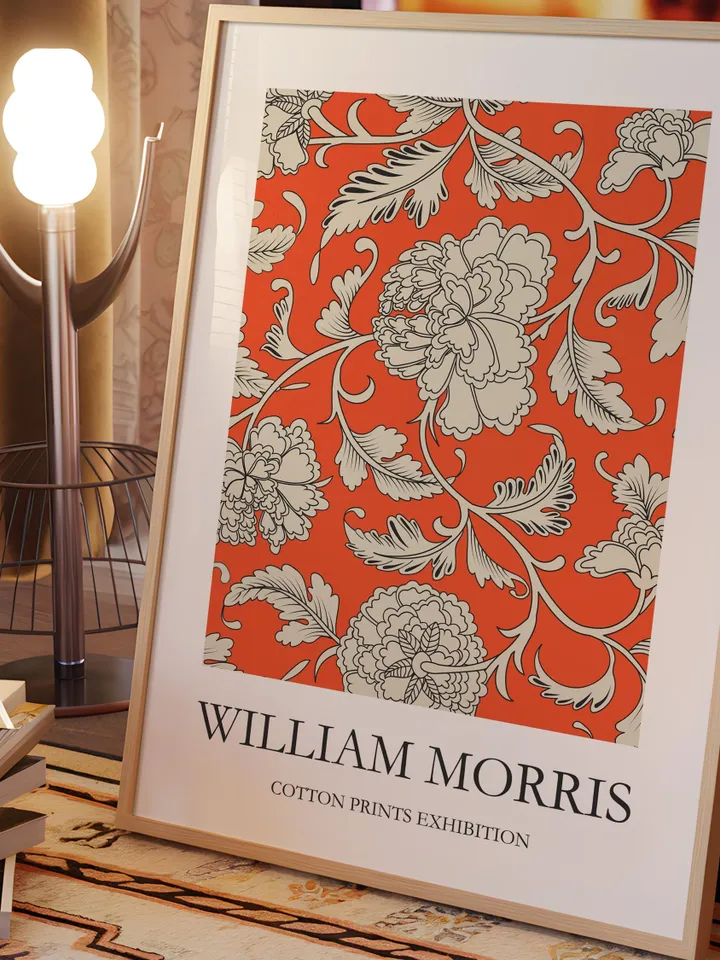 William Morris Inspired Digital Wall Art Vintage Textile Poster Museum Style Home Print Classic Interior Pattern Gift Decoration Download