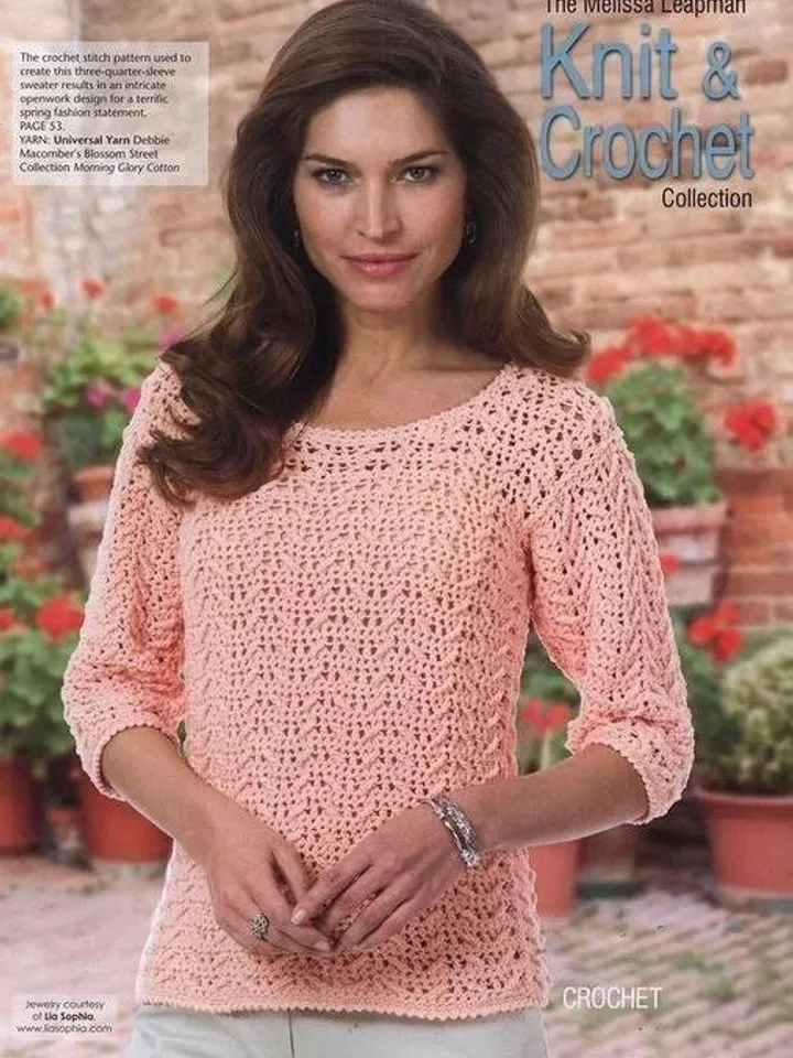 Top crochet, summer sweater crochet pattern, women ladies lace top, lace sweater pdf instant download