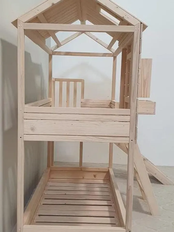 Handmade Inspired Toddler | Furniture & Toys Children's modern Bed Playhouse with slide