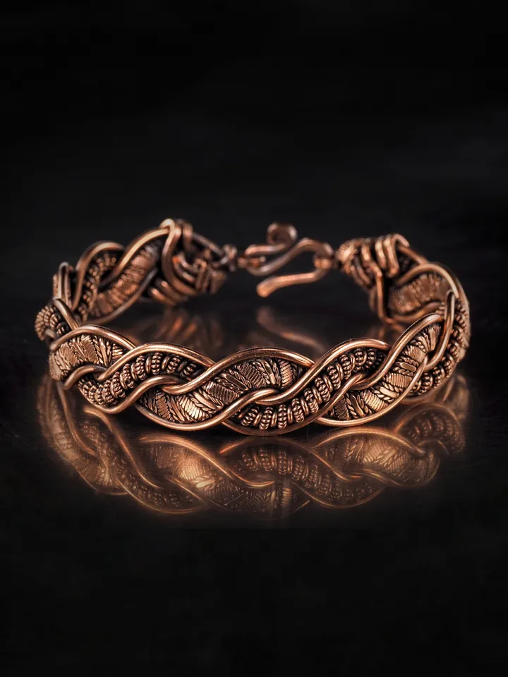 Wire wrapped copper bracelet for woman Antique style copper jewelry WireWrapArt