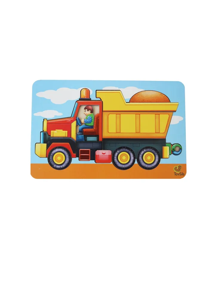 Wooden Puzzle - dump truck, Toddler Toys Age 3 4 5 year, Wood Montessori