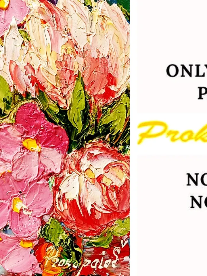 Flowers Oil Painting Floral Original Art Impasto Tulips Art Spring Gifts for Her by ArtProkopaloSv