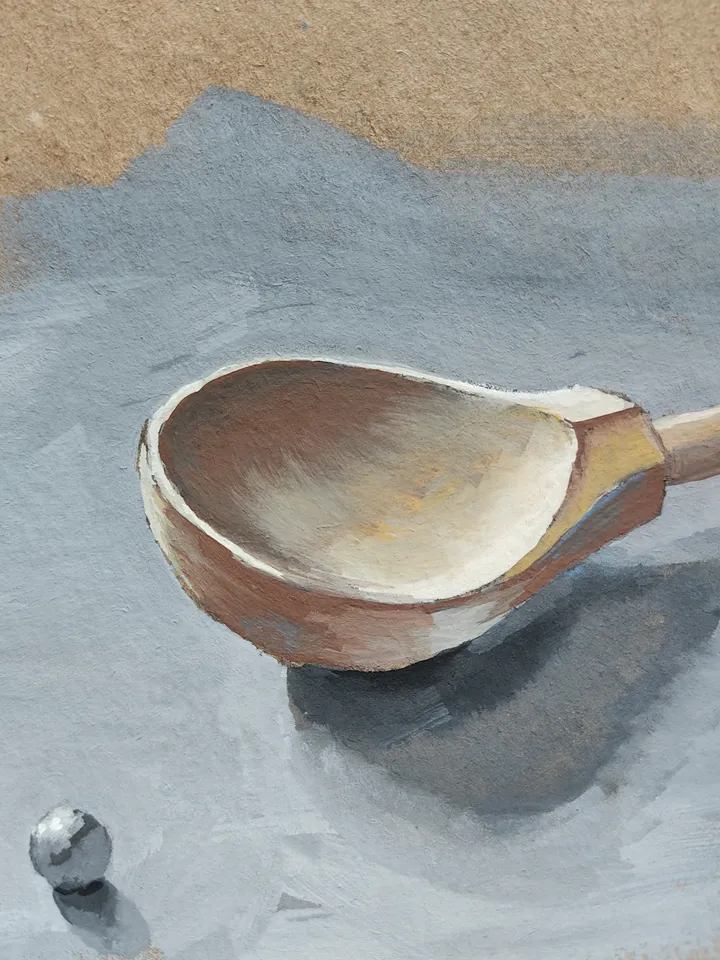 Wooden Spoon. Original gouache painting.