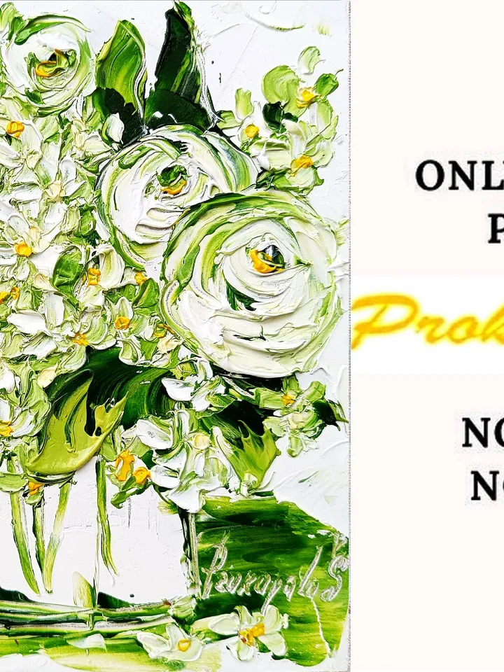 Ranunculus Painting Lilac Original Art Impasto Oil Painting 6x6 painting Floral Small Painting Flowers Paintings Gift by ArtProkopaloSv